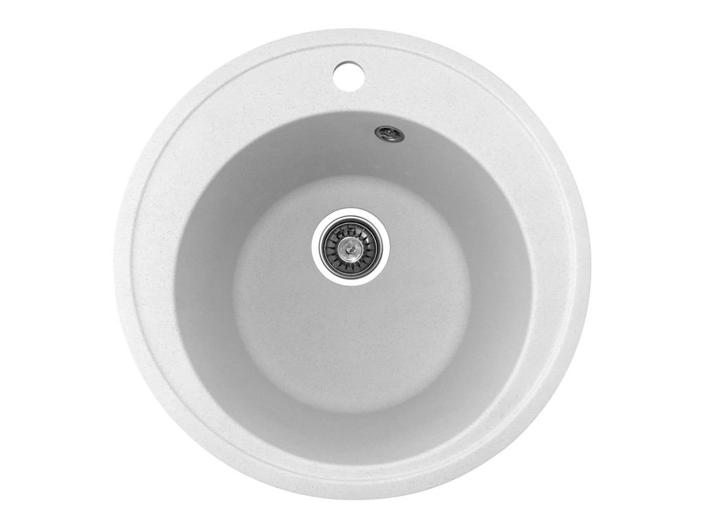 Круглая кухонная мойка PoliComposite М01 505х505х220 Белая