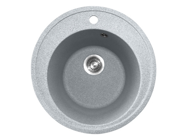 Круглая кухонная мойка PoliComposite М01 505х505х220 Серый