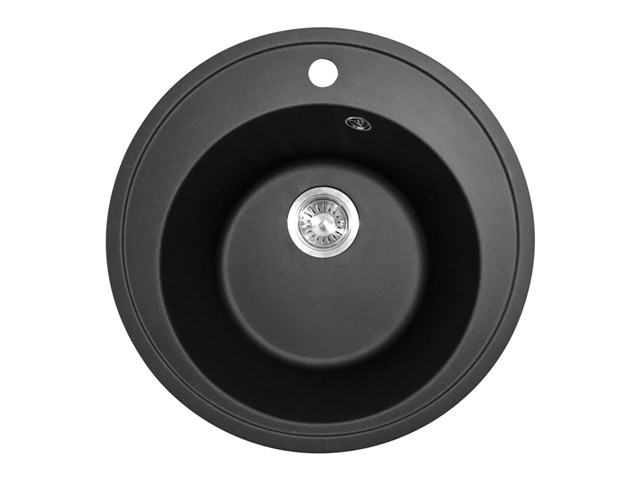 Круглая кухонная мойка PoliComposite М01 505х505х220 Черный