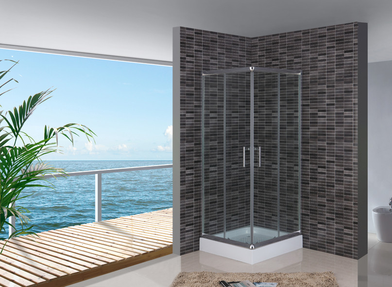 Душевая кабина квадратная BADICO SAN 8814 Grey 80х80х195 с низким поддоном и сифоном