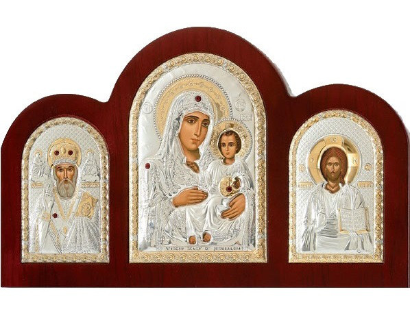 Складень триптих с Богородицей Иерусалимской