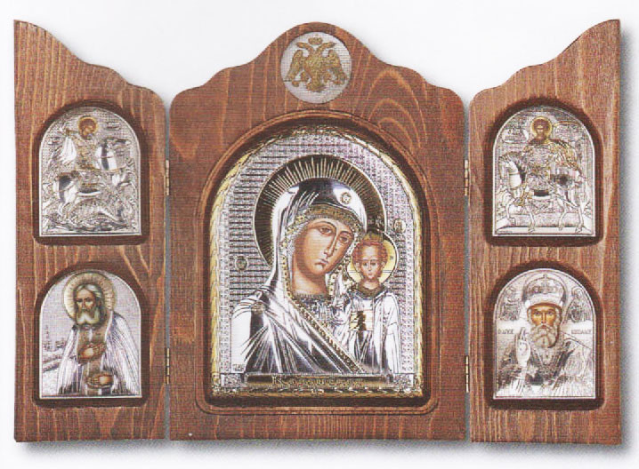 Складень триптих с Богородицей