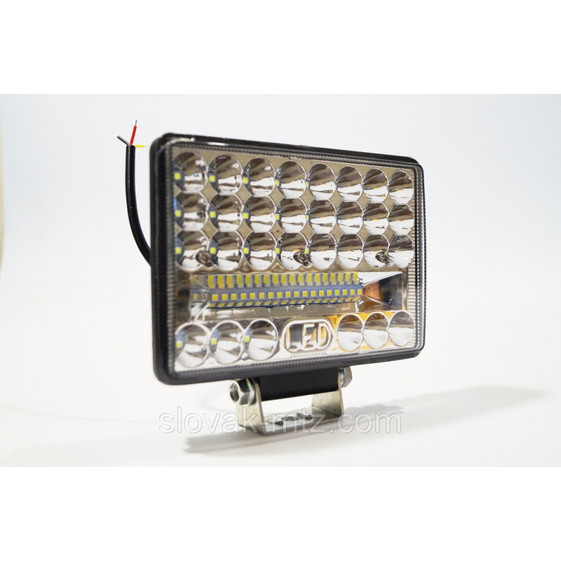 Фара LED прямоугольная 144W 6000K (48 диодов) (15см х 11см х 3см) (ближний + дальний)