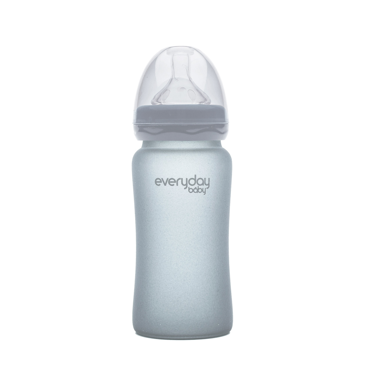 Стеклянная детская бутылочка с силиконовой защитой Everyday Baby 240 мл. Цвет светло-серый