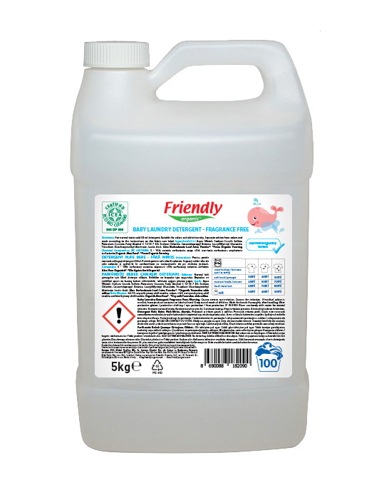 Органический жидкий стиральный порошок Friendly organic без запаха 5000 мл (100 стирок)