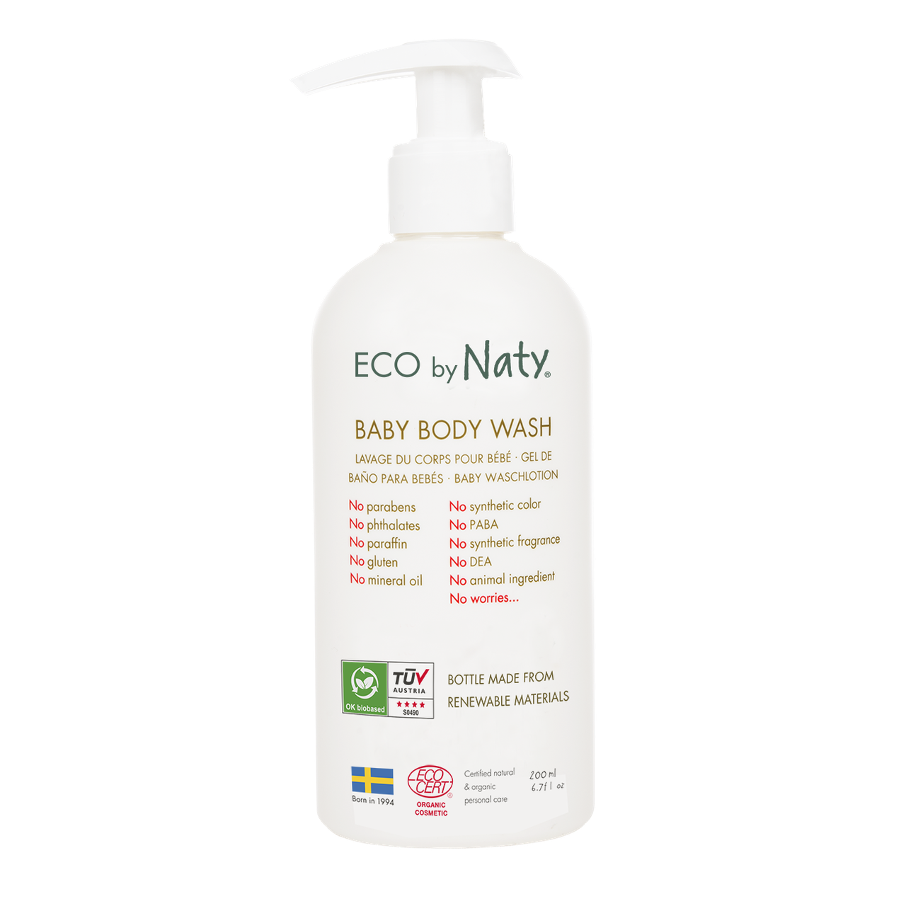 Органический детский гель для душа Eco by Naty 200 мл