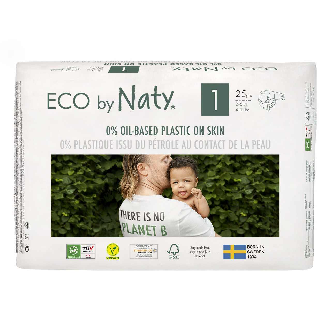 Органические подгузники Eco by Naty Размер 1 (от 2 до 5 кг) 25 шт