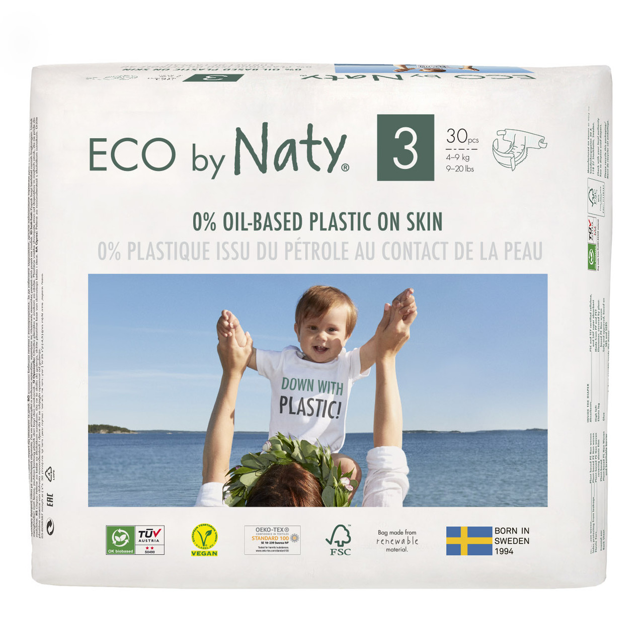 Органические подгузники Eco by Naty Размер 3 (от 4 до 9 кг) 30 шт