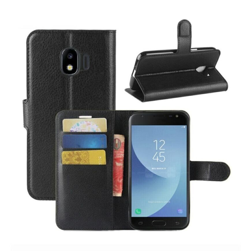 Чехол-Книжка с карманами для карт для Samsung Galaxy J4 (2018) / J400 цвет Чёрный