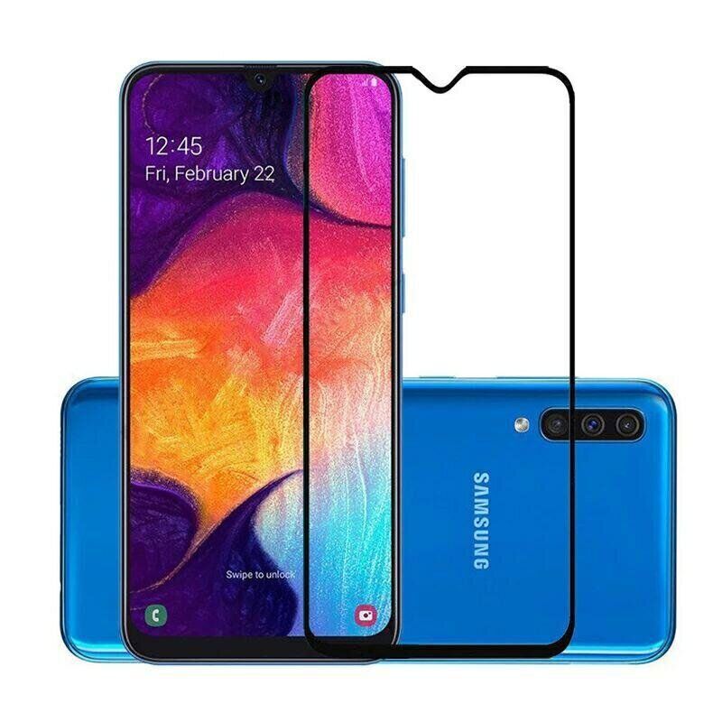 Защитное стекло 2.5D на весь экран для Samsung Galaxy A30s / A50 / A50s цвет Чёрный