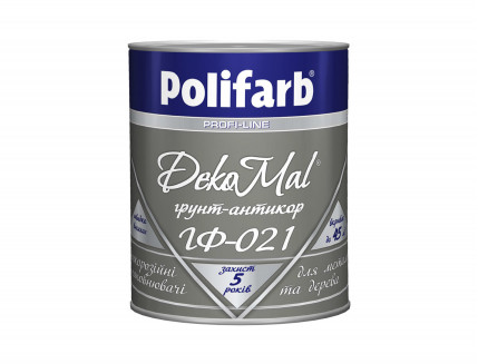 Антикоррозионная алкидная грунтовка для металла DekoMal ГФ-021 Polifarb матовая белая