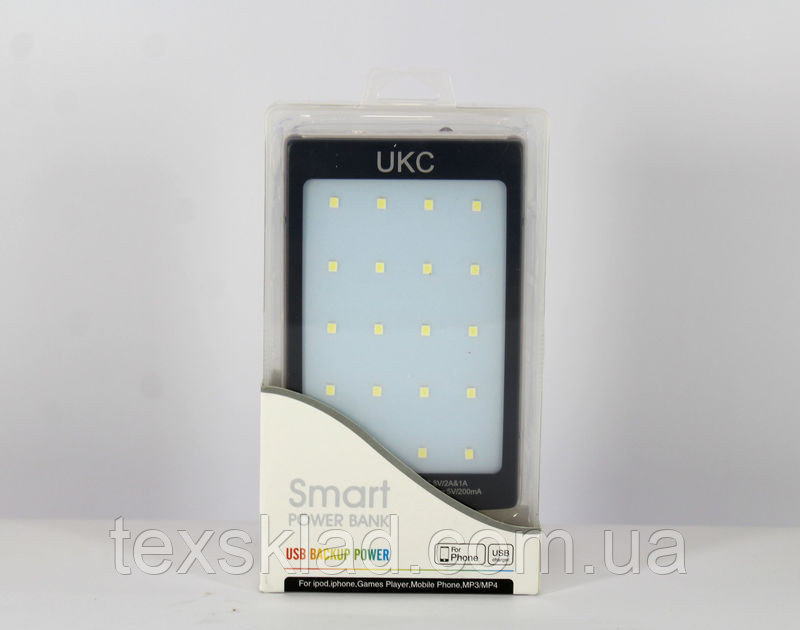 Power Bank Внешний аккумулятор UKC 50 000 mAh (солнечная зарядка/фонарь)