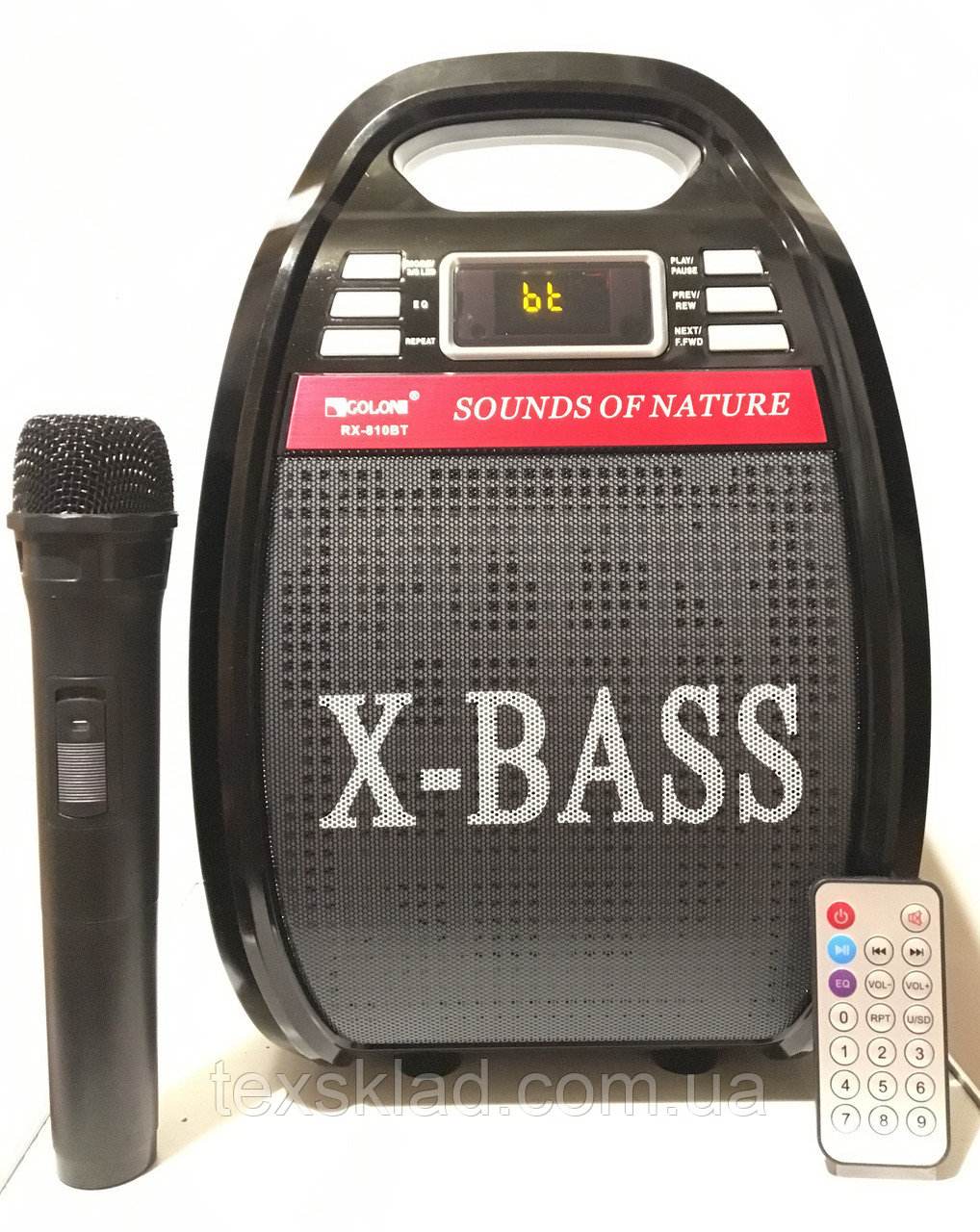 Аккумуляторная колонка с проводным микрофоном Golon RX-810BT (USB/Bluetooth/FM)