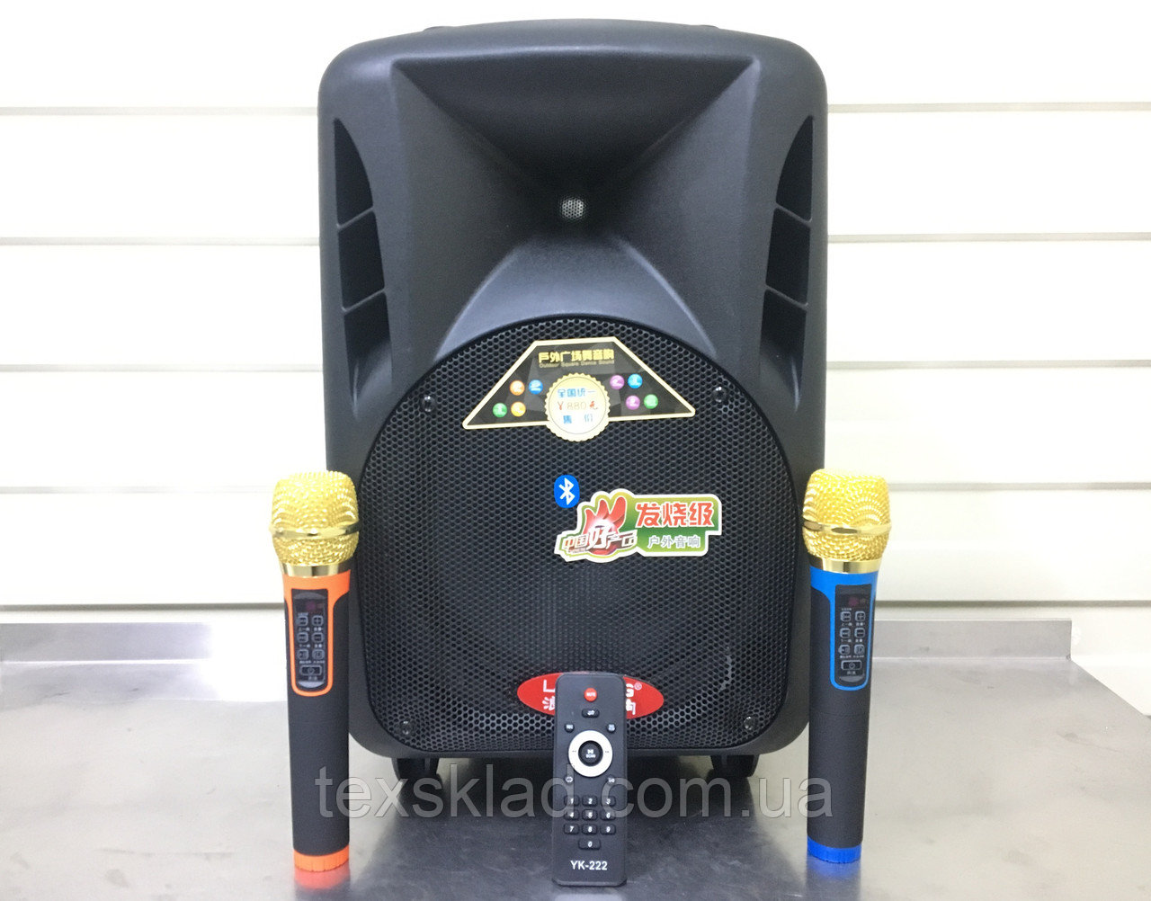 Портативная колонка с Аккумуляторными микрофонами Langting SL1007 (120W/USB/Bt/Fm)