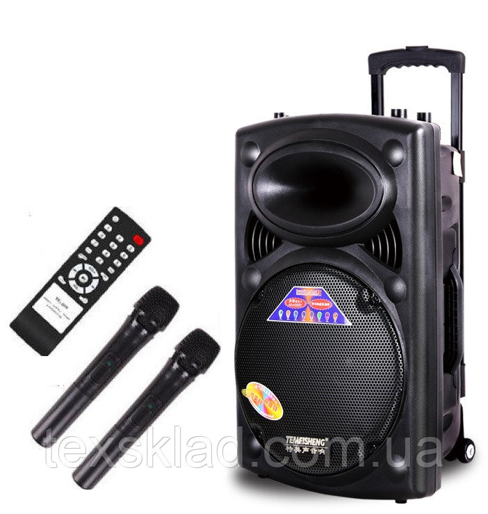 Портативная активная колонка DP-297BT (USB/Bluetooth/Радиомикрофоны)
