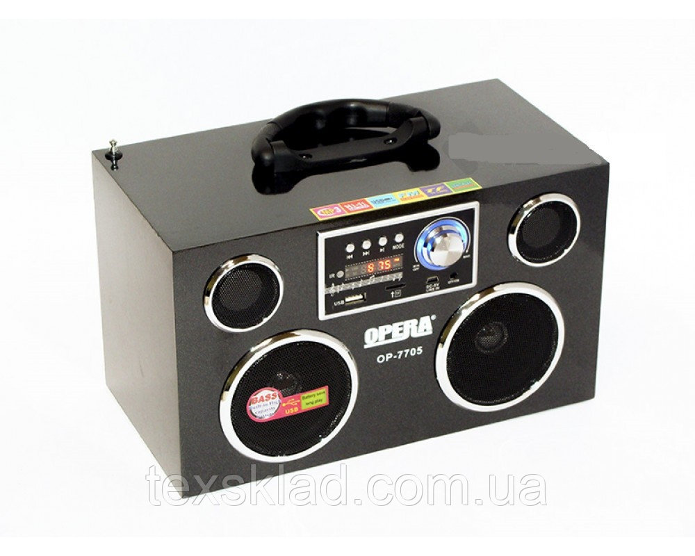 Колонка портативная OPERA-7705 (USB/FM/Аккумулятор/220V)