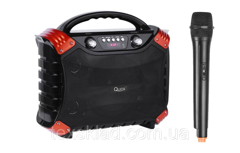 Портативная колонка с радиомикрофоном QUER-0837 - 40W (USB/FM/Bluetooth)