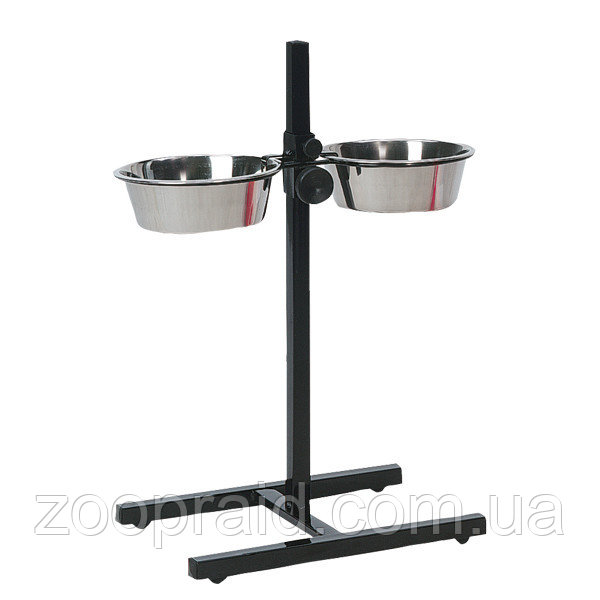 Flamingo H-Frame With Dishes ФЛАМИНГО две миски для собак на штативе, нержавейка , 2х4 л, h=60 см см.
