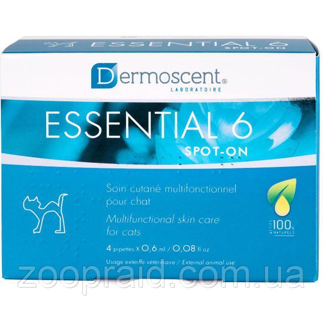 Капли по уходу за кожей и шерстью кошек Dermoscent ESSENTIAL(Дермосент Эссеншл)-6 spot- (4піп.х0,6мл)