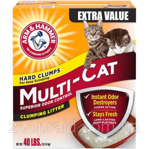 Наполнитель Arm&amp;Hammer MULTI-CAT STRENGTH CLUMPING (Арм Хаммер для котячого туалету, ароматизований), 18,14кг.