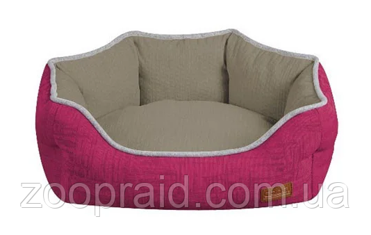 Диван для животного COZY FUXIA, овальный, розово-серый, 50x40x17см