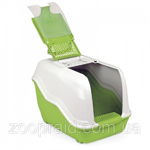 Туалет д/кош БОКС с фильтром NETTA 54x39x40 (6 шт в ящ) синий или зеленый +