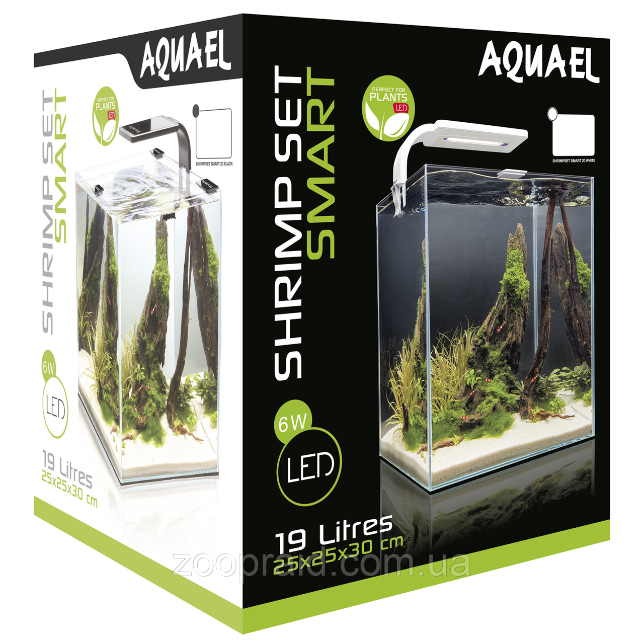 Аквариумный набор Aquael «Shrimp Set Smart» белый, прямой (19 л)