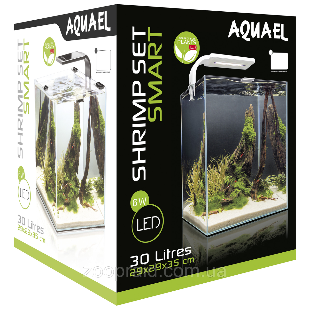 Аквариумный набор Aquael «Shrimp Set Smart» чёрный, прямой (30 л)