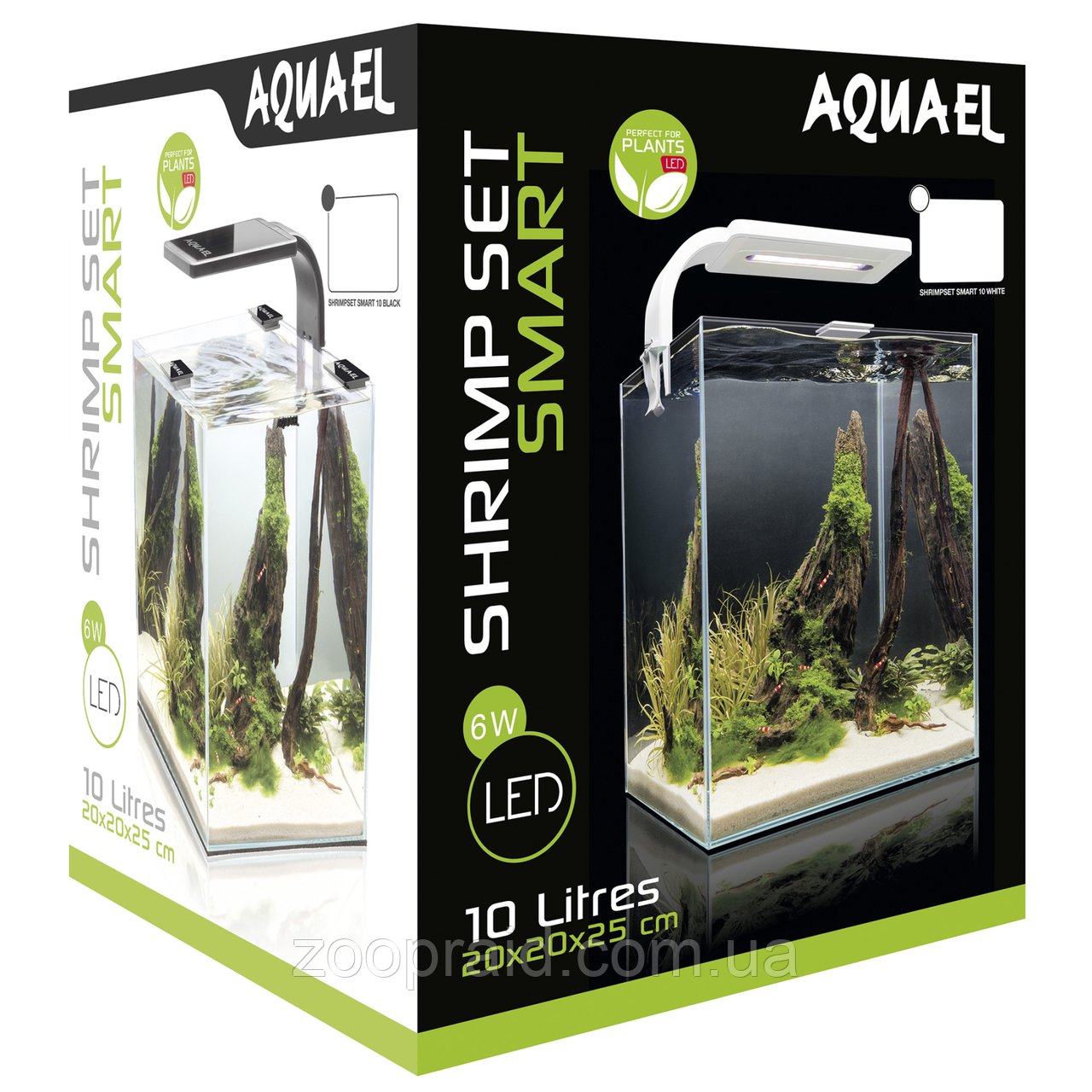 Аквариумный набор Aquael «Shrimp Set Smart» чёрный, прямой (10 л)