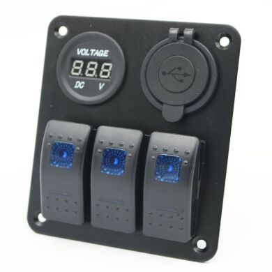 Панель управления катером на 3 клавиши (ON / OF), 2 USB, гнездо 12 Вольт. С подсветкой.