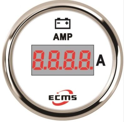 Амперметр цифровой. Врезка Ø 52 мм. Цвет белый. ECMS