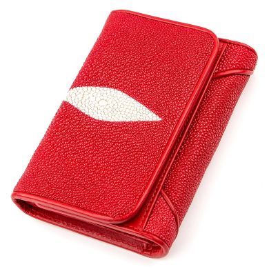 Кошелек женский STINGRAY LEATHER 18287 из натуральной кожи морского ската Красный