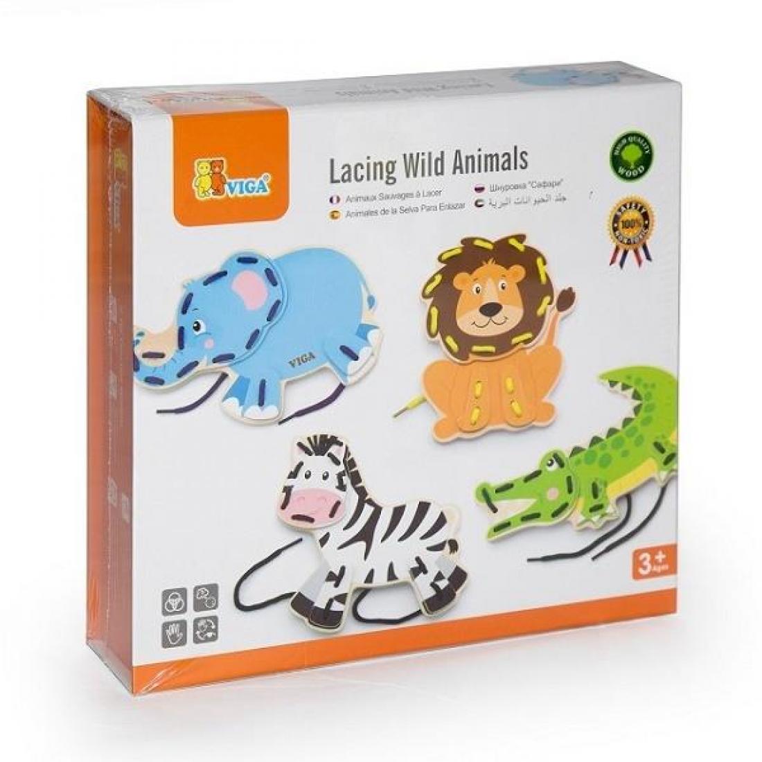 Шнуровка Viga Toys "Дикие животные" (51326)