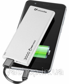 Внешний аккумулятор Cellularline FreePower Slim Power bank 3000mAh белый