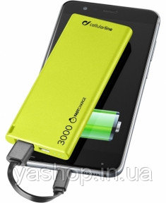 Внешний аккумулятор Cellularline FreePower Slim Power bank 3000mAh зеленый