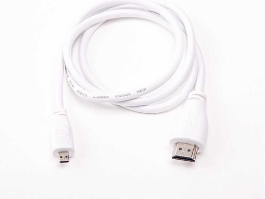 Micro HDMI-HDMI кабель для Raspberry Pi 4 Model B, белый