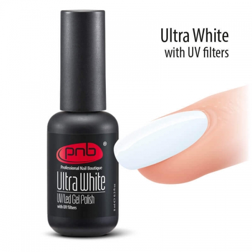 Ультравайт белее-белого гель-лак PNB 8 мл / UV/LED UltraWhite PNB