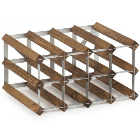 Стеллаж на 12 бутылок вина темный дуб