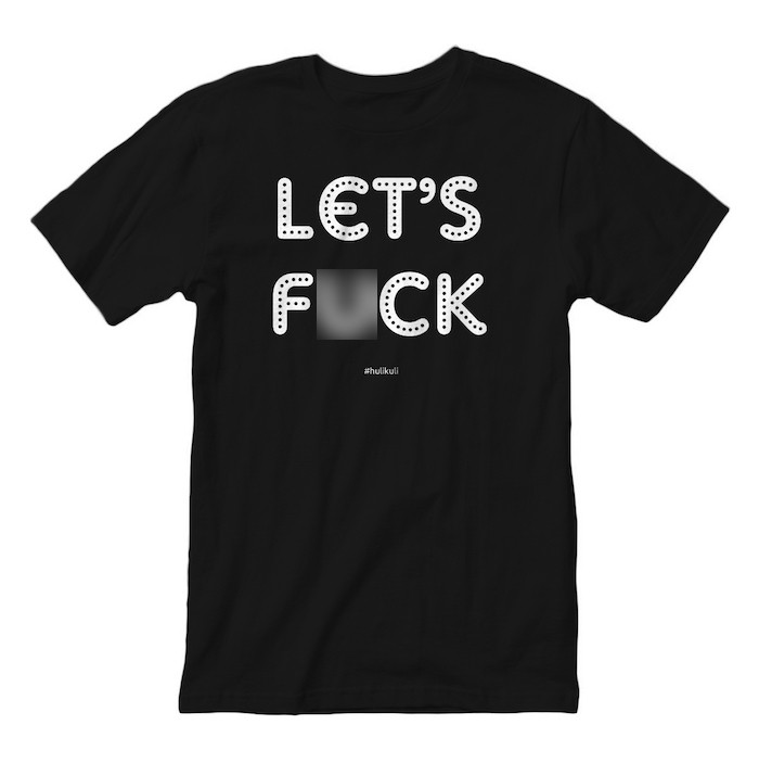 Футболка мужская с надписью "Lets Fu*k" черная