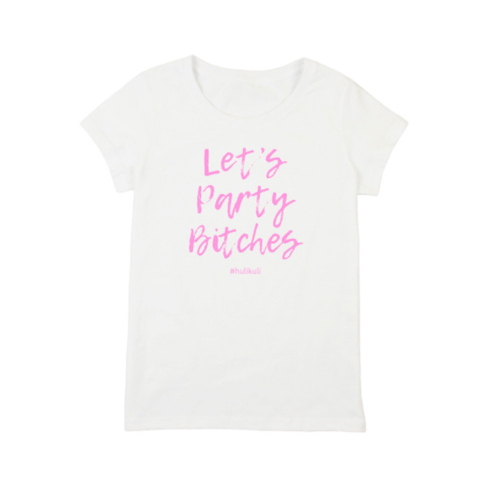 Футболка женская "Let’s Party Bi*ches" белая
