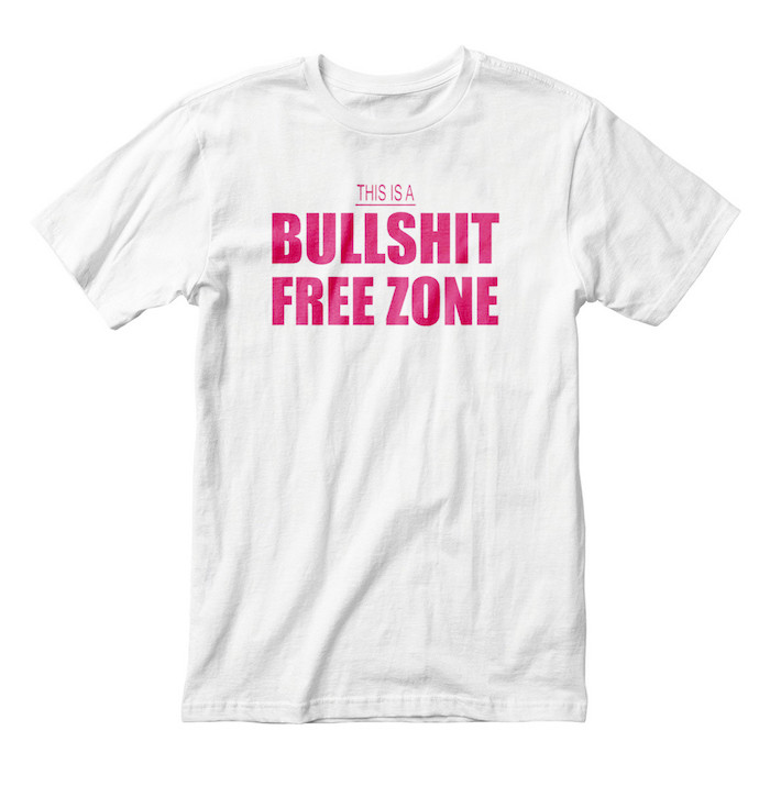Футболка мужская с надписью "Bullshit Free Zone" белая