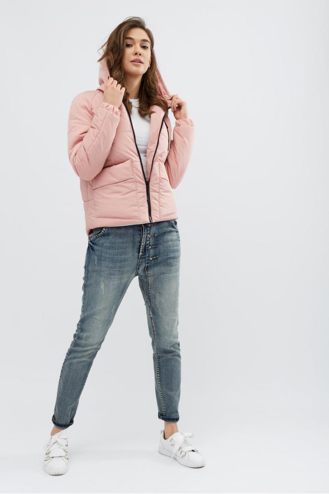 Демисезонная женская куртка "I-43" (цвет: розовый/хаки/темно-синий/бордо/черный; размер: 42/44/46/48/50/52)