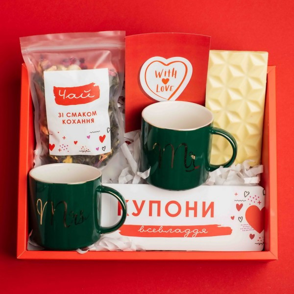Подарочный набор на 14 февраля "Семейный". Подарок на день Святого Валентина (рус/укр) українська