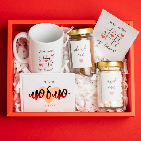 Подарочный набор "With love" (рус/укр). Романтический подарок девушке или парню русский