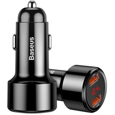 Автомобильное ЗУ адаптер Baseus Magic Series Digital Display QC 3.0 45W 2USB черный