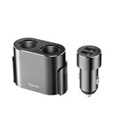 AЗУ Baseus High Efficiency One to Two Cigarette Lighter Tworeless black