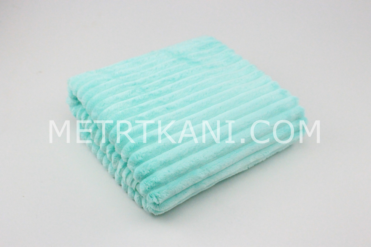 Minky Stripes плюш салатово-мятного цвета 100*80 см 350 г/м2 с-16-1