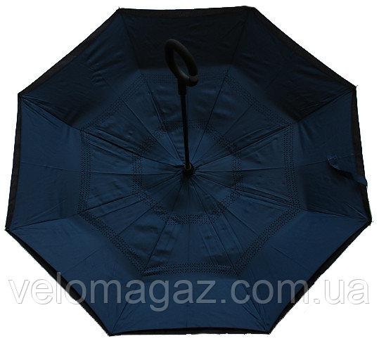 Зонт (Антизонт) UpBrella, ветрозащитный обратного сложения (умный зонт). однотонный