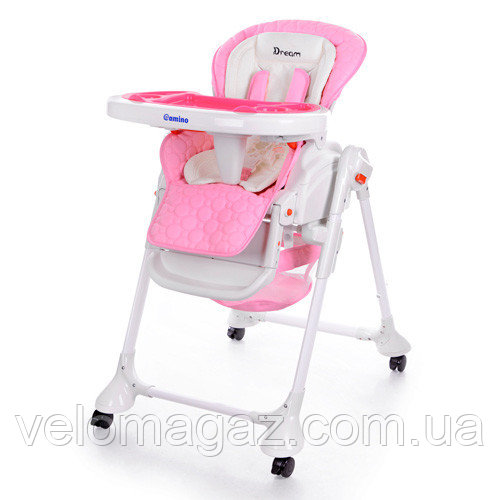 Детский стульчик-качалка для кормления с функцией укачивания M3551-8 DREAM, розовый