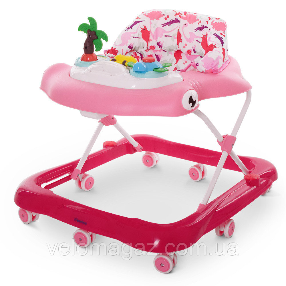 Детские ходунки ME 1052 SHARK PINK с музыкальным блоком